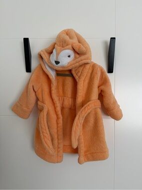 Cloud Island 6-9m Hooded Bath Robe Orange Fox
